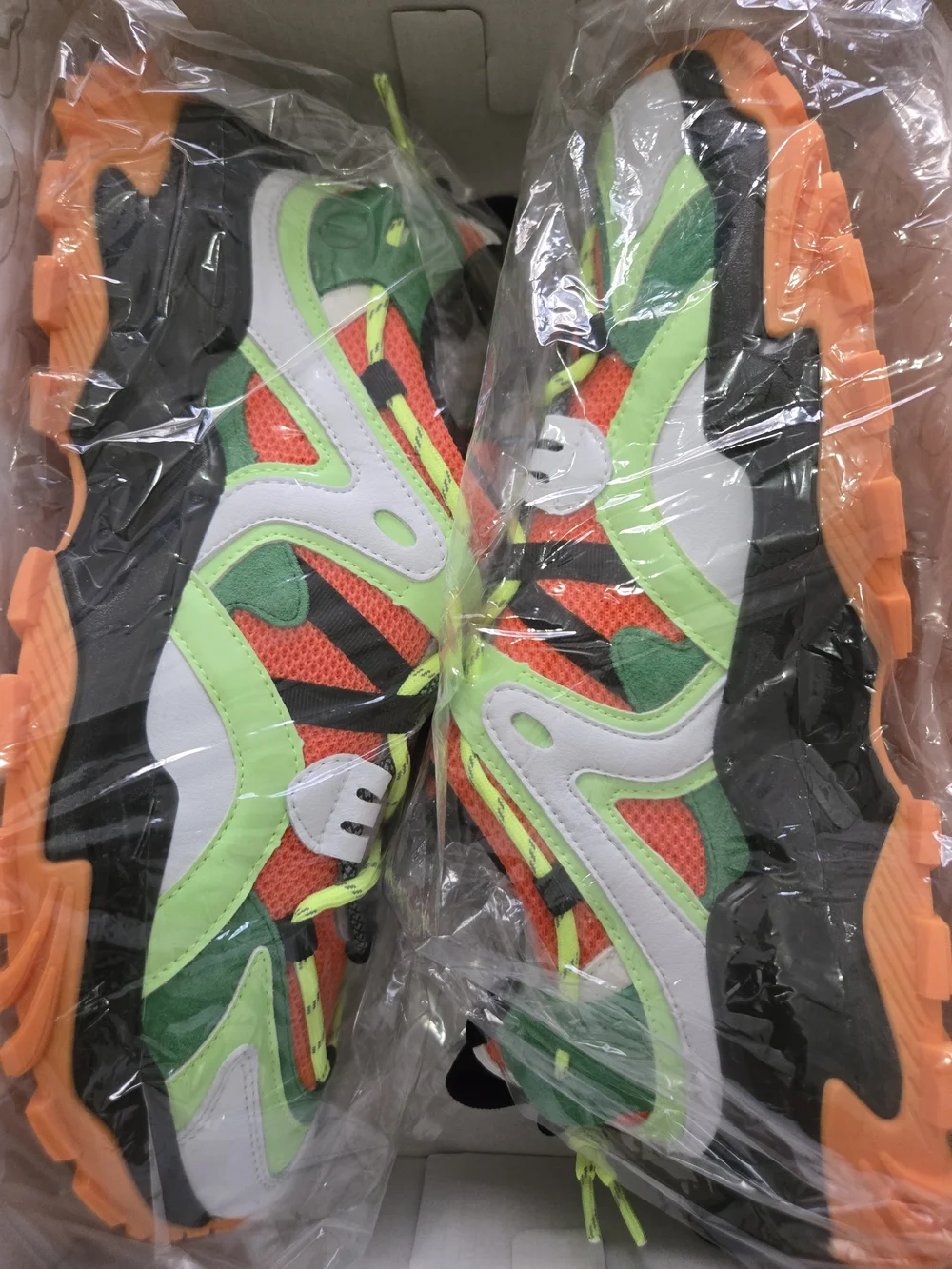 Javi Men Neon Orange & Green Athletic Sneakers